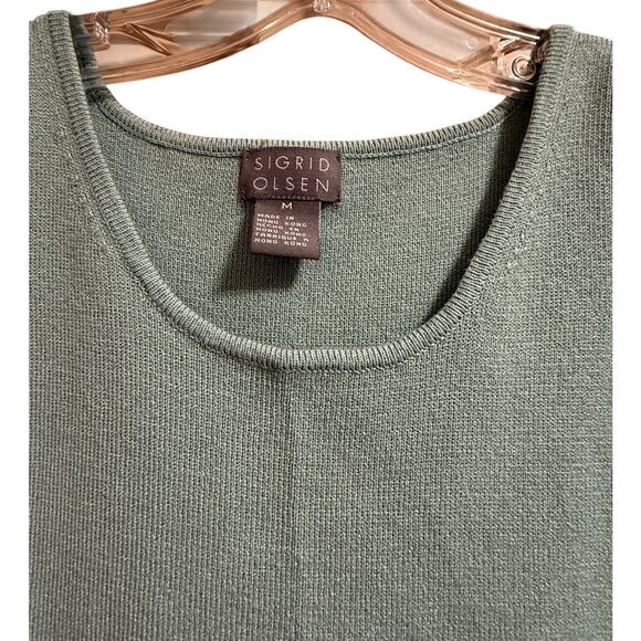 Sigrid Olsen Seafoam Green Sleeveless Knit Blouse  - Size Medium - Picture 3 of 6